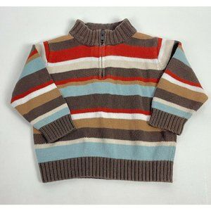 Gymboree Brown Blue Striped Sweater Holiday Express Cardigan 12 18 12-18 Months